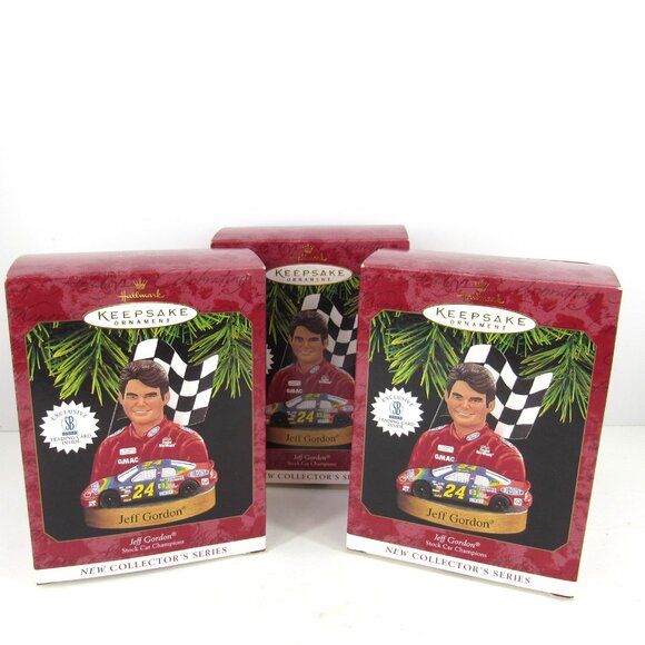 Hallmark Keepsake Ornament Jeff Gordon Stock Car Champions Lot of 3 - Picture 7 of 7